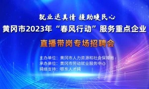 【直播】黄冈市2023年“春风行动”服务重点企业直播带岗专场招聘会
