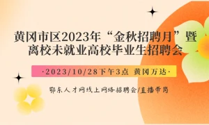 黄冈市区2023年“金秋招聘月”暨离校未就业高校毕业生招聘会