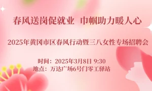 2025年黄冈市区春风行动暨三八女性专场招聘会