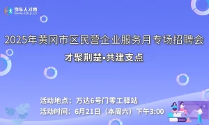 才聚荆楚，共建支点  2025年黄冈市区民营企业服务月专场招聘会